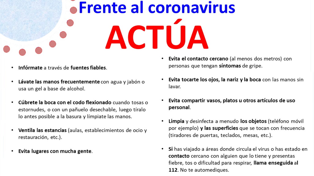 consejos frente al coronavirus